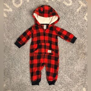 🦬 Carter’s 1-Piece Buffalo Check Jumpsuit | 6m